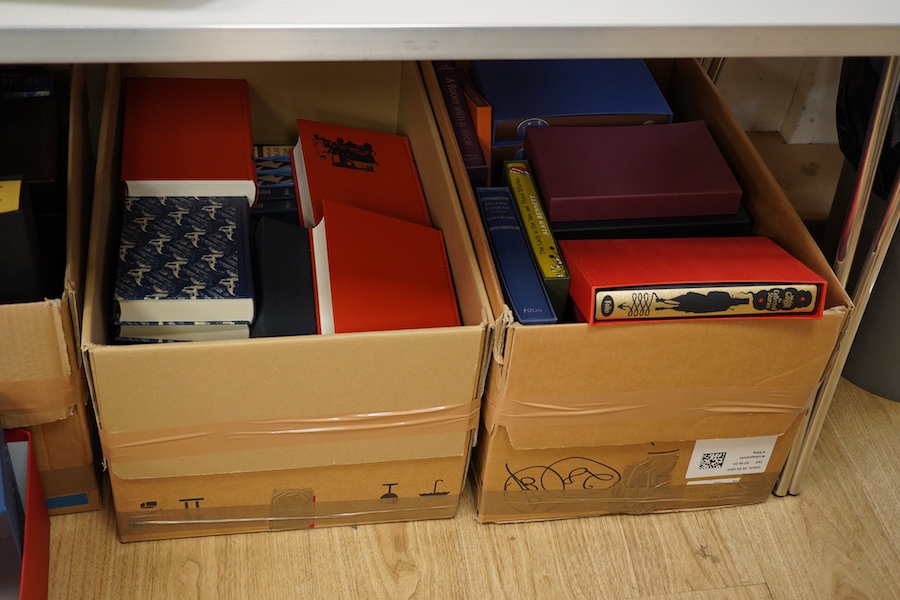 A large collection of folio society books to include T. E. Lawrence, Revolt in the Desert, John Gribbin, History of Western Science and Henry Hobhouse, Seeds of Change